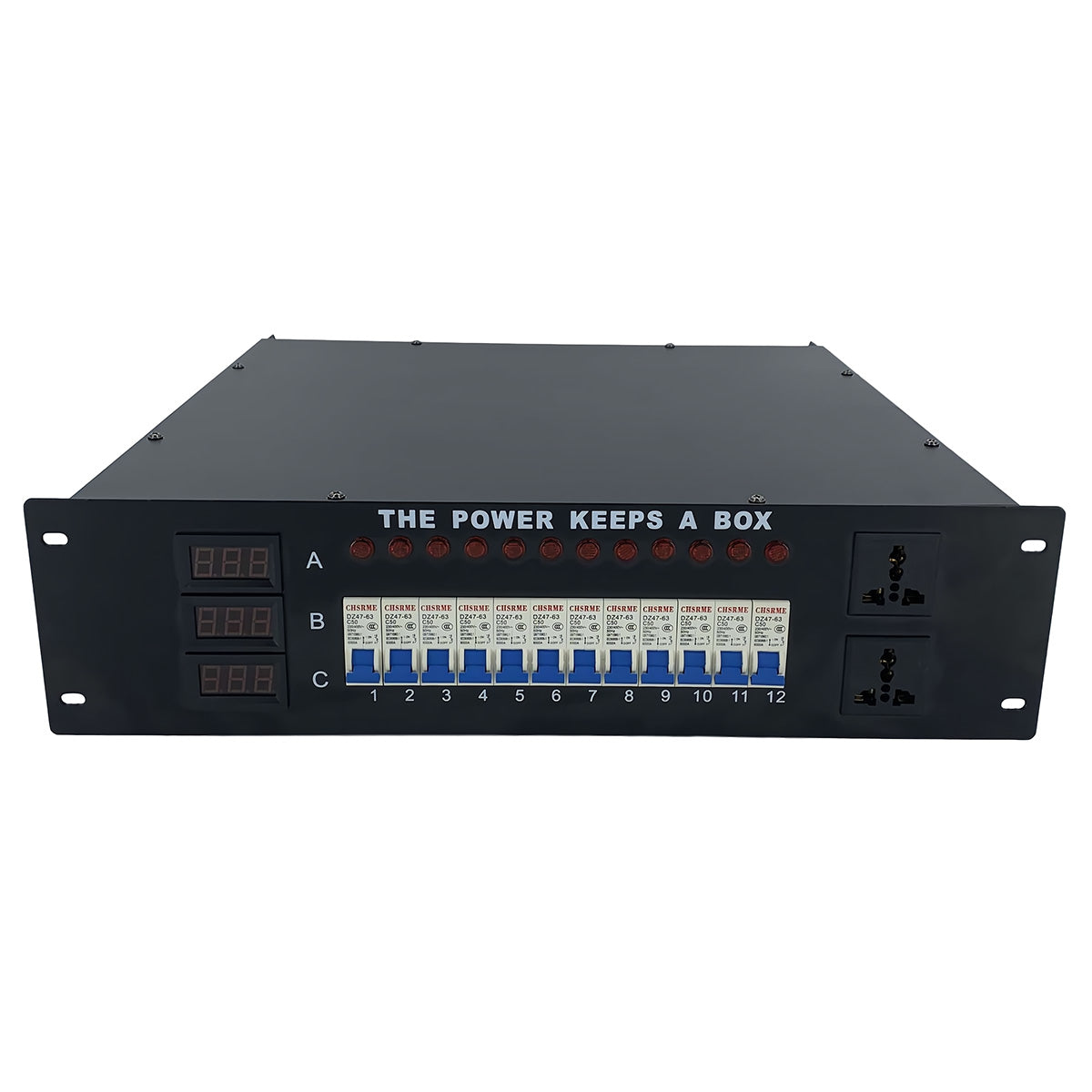12-Channel Power Distribution Box AC380V - Front View