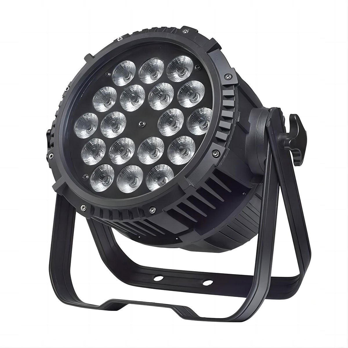 18x10W RGBWA+UV Waterproof LED Par Light IP65 - Front View
