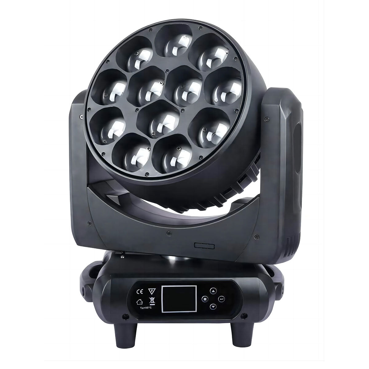 12x40W RGBW LED Moving Head Wash Light (5°-35° Zoom & Pixel Control)