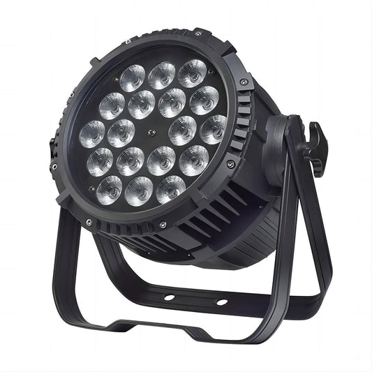 18x10W RGBWA+UV Waterproof LED Par Light IP65 - Front View